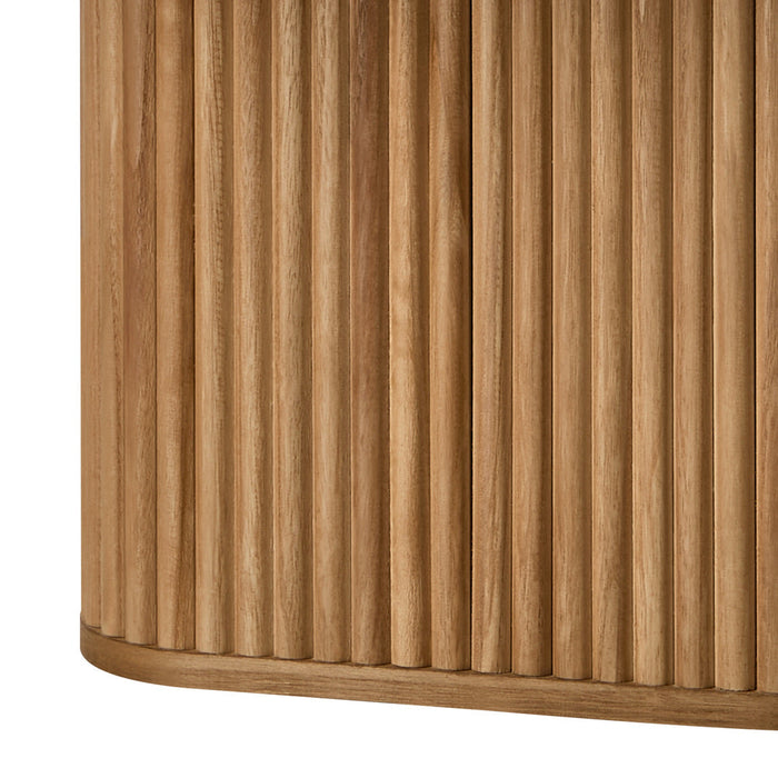 Aspire Fluted Round 80cm Coffee Table | Modern Wooden Slatted Design Coffee Table