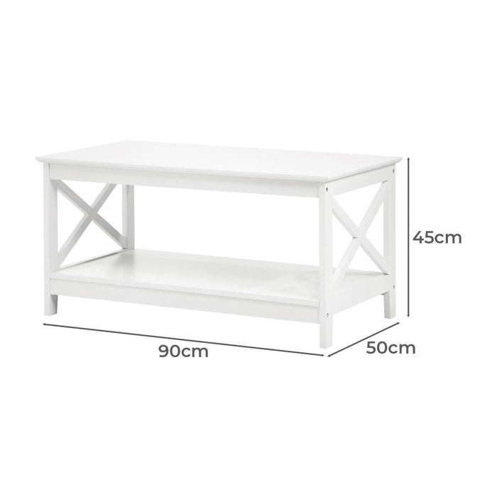 Palermo X-Beam 2 Tier Wooden Coffee Table | Modern Versatile Coffee Table