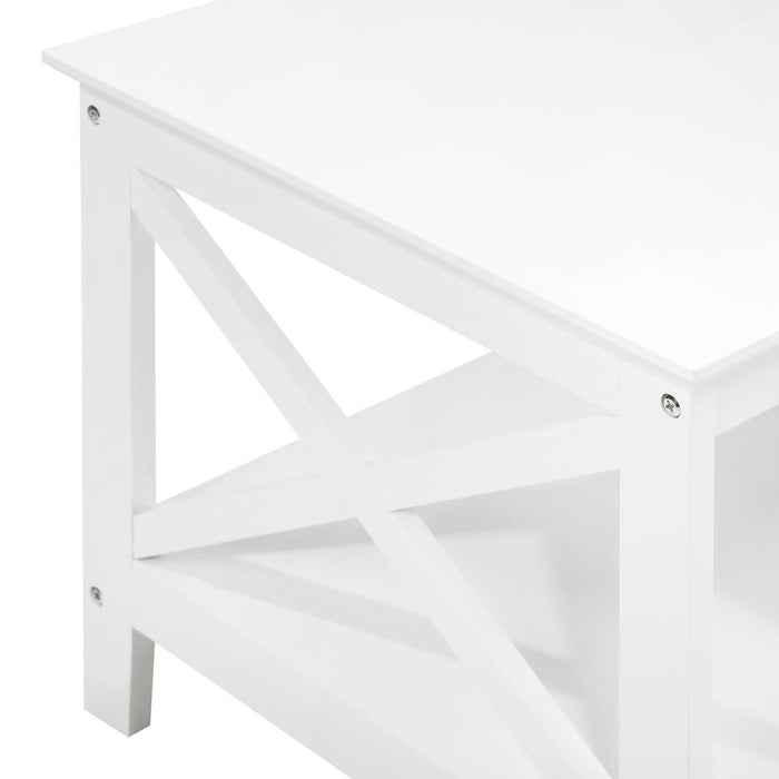 Palermo X-Beam 2 Tier Wooden Coffee Table | Modern Versatile Coffee Table