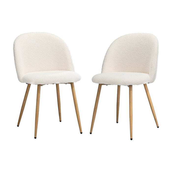 Set of Two Teddy Lilo Boucle Fabric Dining Chairs | Premium Boucle Fabric Dining Chair Set