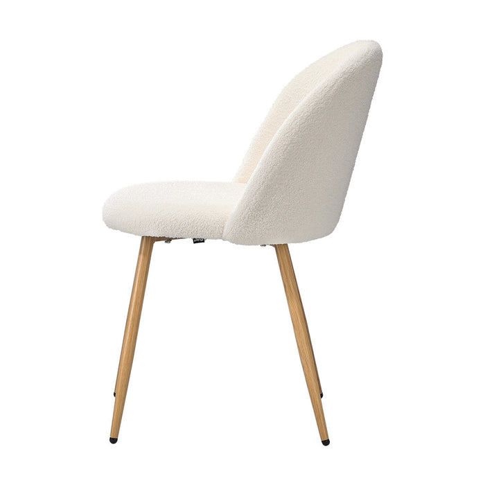 Set of Two Teddy Lilo Boucle Fabric Dining Chairs | Premium Boucle Fabric Dining Chair Set