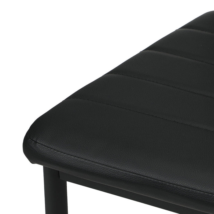 Set of Four or Six Girona High Back PU Leather Dining Chairs | Slimline All Black Modern Dining Chairs
