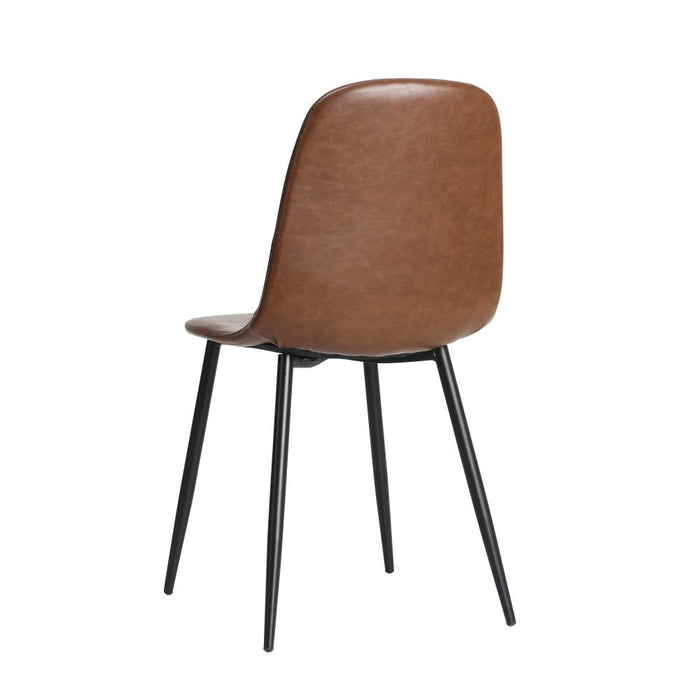 Set of 2 Murano PU Leather Soft Padded Dining Room Chairs | Slim PU Leather Modern Dining Chairs Set