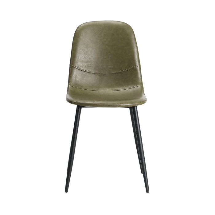 Set of 2 Murano PU Leather Soft Padded Dining Room Chairs | Slim PU Leather Modern Dining Chairs Set