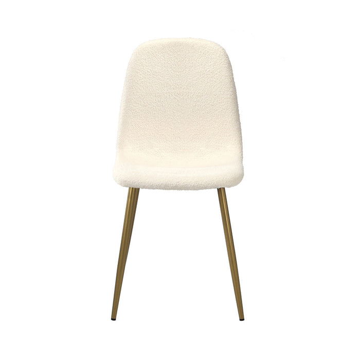 Set of Two Mila Teddy Boucle Fabric Dining Chairs | Premium Boucle Fabric Dining Chair Set