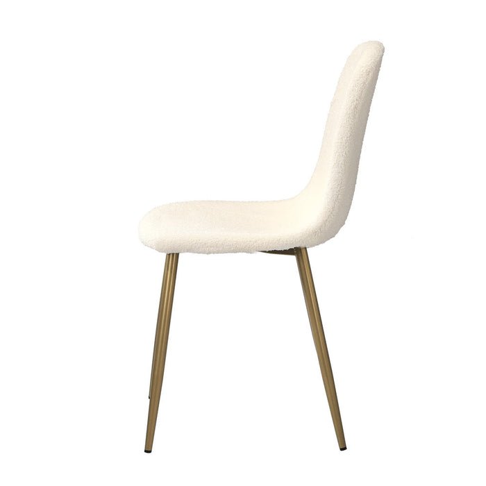 Set of Two Mila Teddy Boucle Fabric Dining Chairs | Premium Boucle Fabric Dining Chair Set