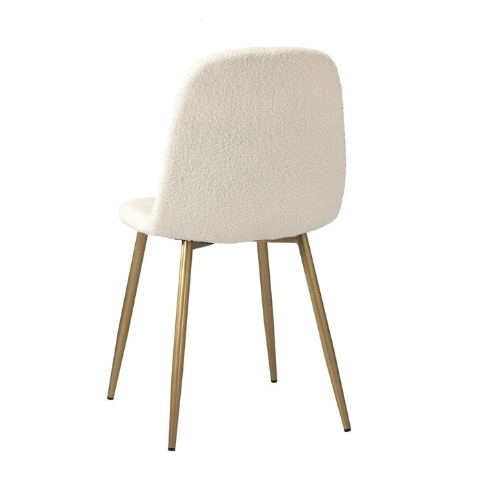 Set of Two Mila Teddy Boucle Fabric Dining Chairs | Premium Boucle Fabric Dining Chair Set