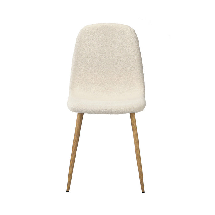 Set of Two Mila Teddy Boucle Fabric Dining Chairs | Premium Boucle Fabric Dining Chair Set