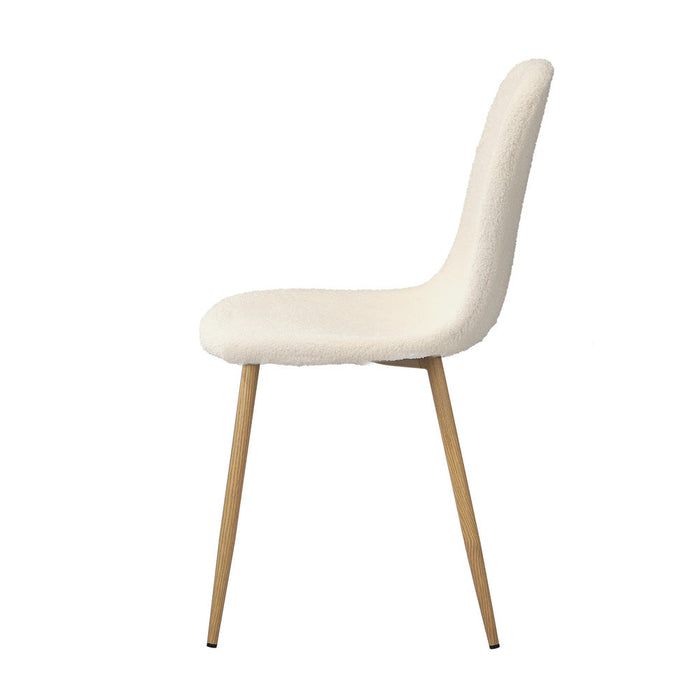 Set of Two Mila Teddy Boucle Fabric Dining Chairs | Premium Boucle Fabric Dining Chair Set