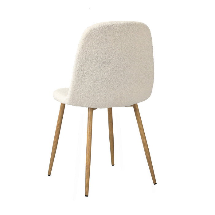 Set of Two Mila Teddy Boucle Fabric Dining Chairs | Premium Boucle Fabric Dining Chair Set