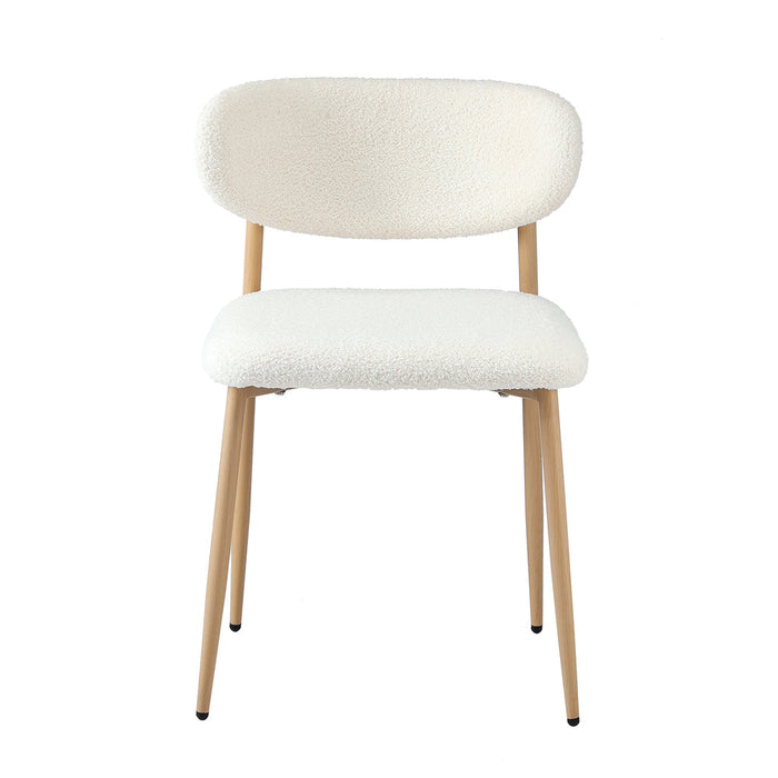Set of Two Lexi Teddy Boucle Fabric Dining Chairs | Premium Boucle or Fabric Dining Chair Set