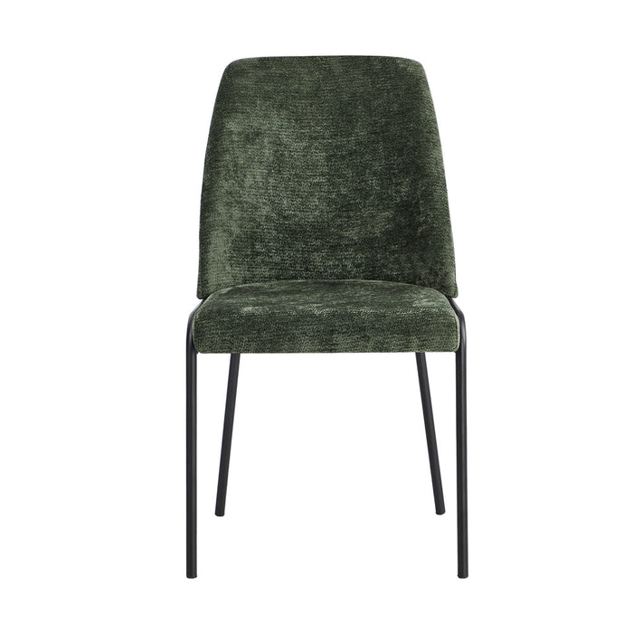 Set of Two Alegro Plush Chenille Fabric Dining Chairs | Premium Soft Touch Fabric Dining Chair Set