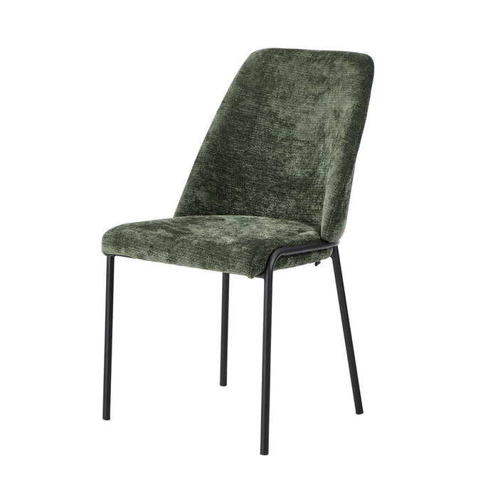 Set of Two Alegro Plush Chenille Fabric Dining Chairs | Premium Soft Touch Fabric Dining Chair Set