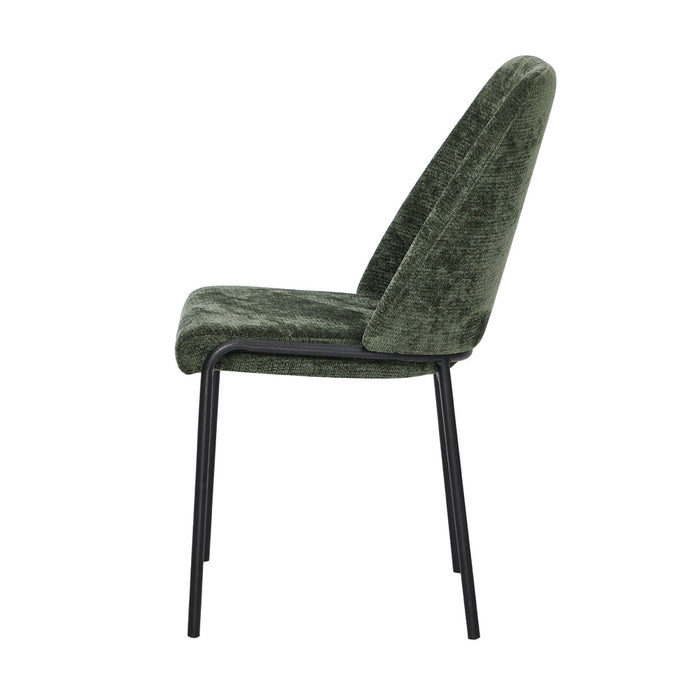 Set of Two Alegro Plush Chenille Fabric Dining Chairs | Premium Soft Touch Fabric Dining Chair Set