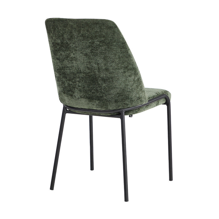 Set of Two Alegro Plush Chenille Fabric Dining Chairs | Premium Soft Touch Fabric Dining Chair Set