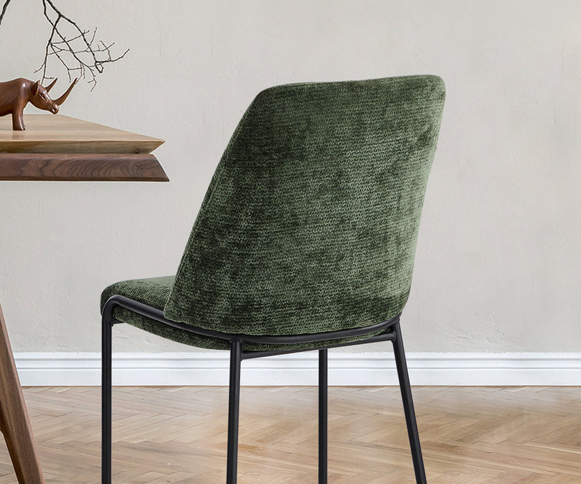 Set of Two Alegro Plush Chenille Fabric Dining Chairs | Premium Soft Touch Fabric Dining Chair Set