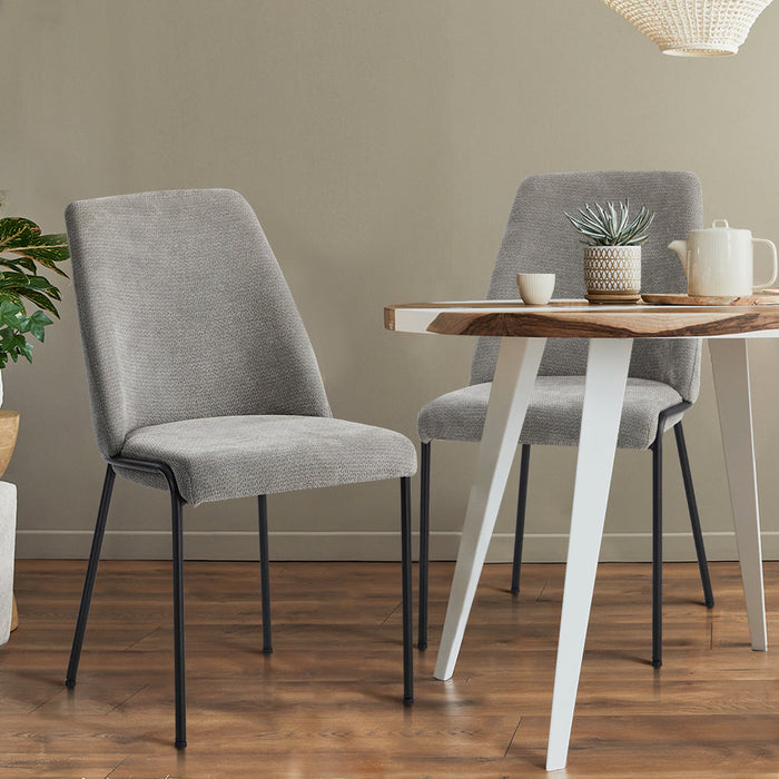 Set of Two Alegro Plush Chenille Fabric Dining Chairs | Premium Soft Touch Fabric Dining Chair Set