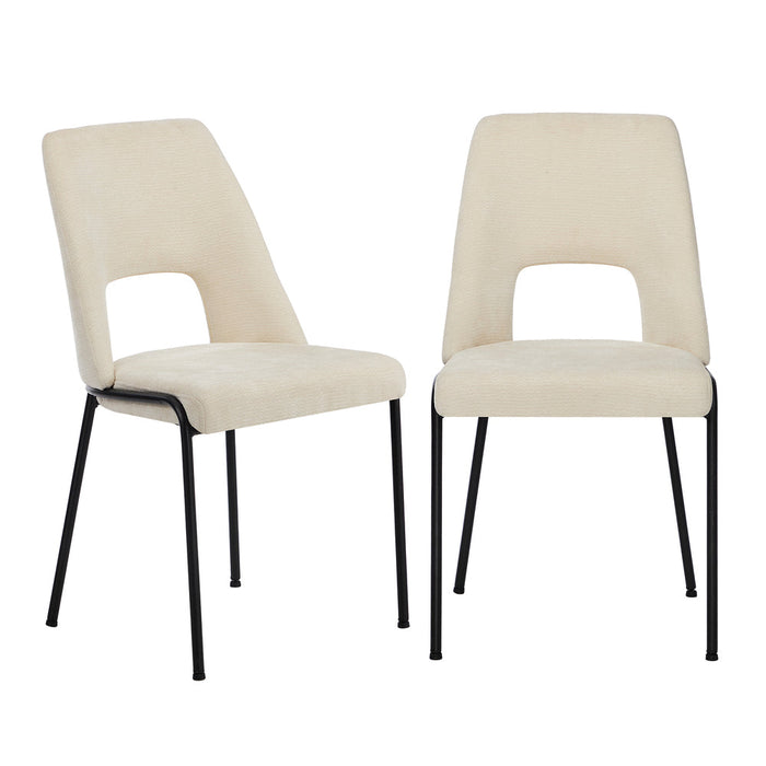 Set of Two Aspire Plush Chenille Fabric Dining Chairs | Premium  Fabric Dining Chair Set