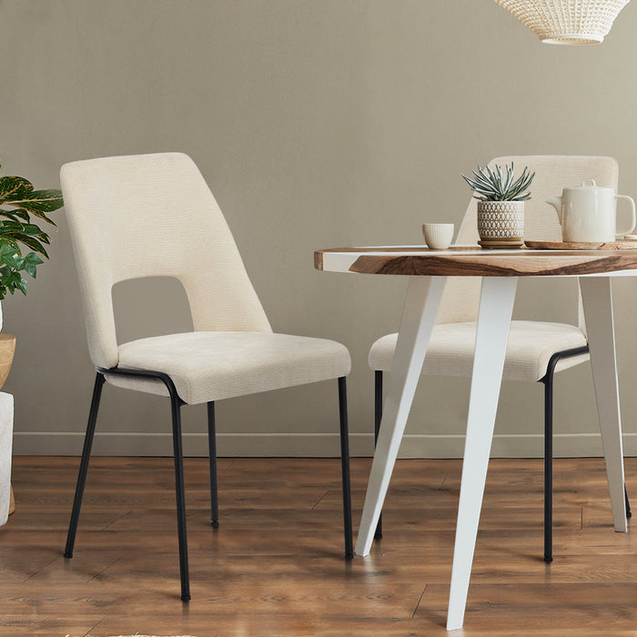 Set of Two Aspire Plush Chenille Fabric Dining Chairs | Premium  Fabric Dining Chair Set