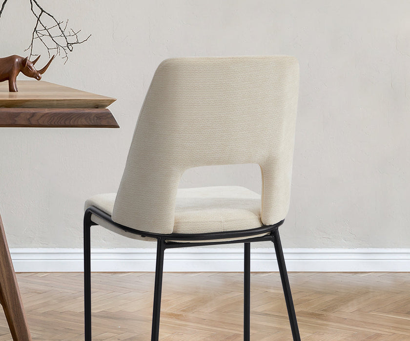 Set of Two Aspire Plush Chenille Fabric Dining Chairs | Premium  Fabric Dining Chair Set