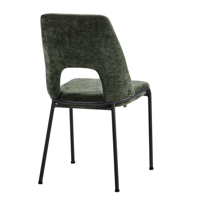 Set of Two Aspire Plush Chenille Fabric Dining Chairs | Premium  Fabric Dining Chair Set
