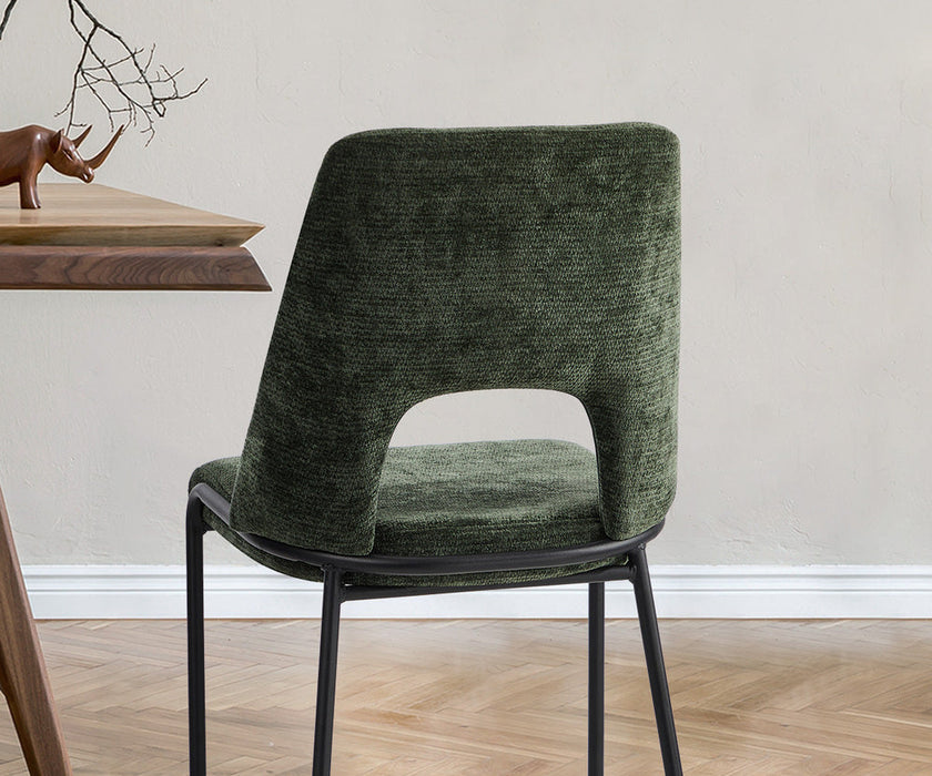 Set of Two Aspire Plush Chenille Fabric Dining Chairs | Premium  Fabric Dining Chair Set