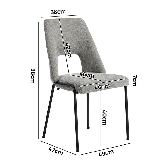 Set of Two Aspire Plush Chenille Fabric Dining Chairs | Premium  Fabric Dining Chair Set