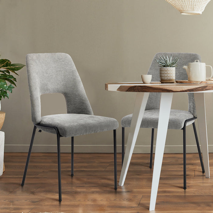 Set of Two Aspire Plush Chenille Fabric Dining Chairs | Premium  Fabric Dining Chair Set
