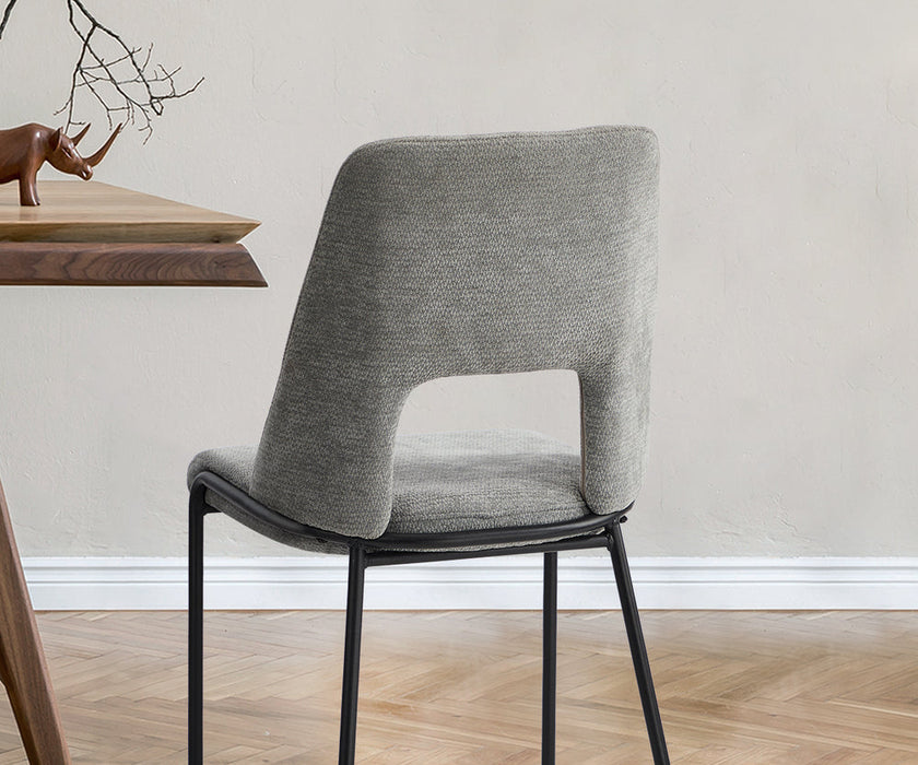 Set of Two Aspire Plush Chenille Fabric Dining Chairs | Premium  Fabric Dining Chair Set