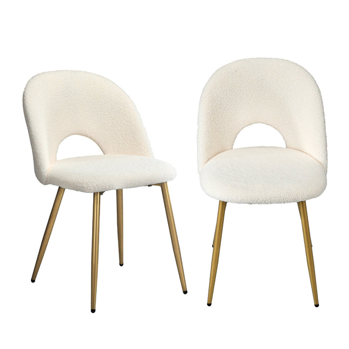 Set of Two Teddy Lilo Boucle Fabric Dining Chairs | Premium Boucle Fabric Dining Chair Set