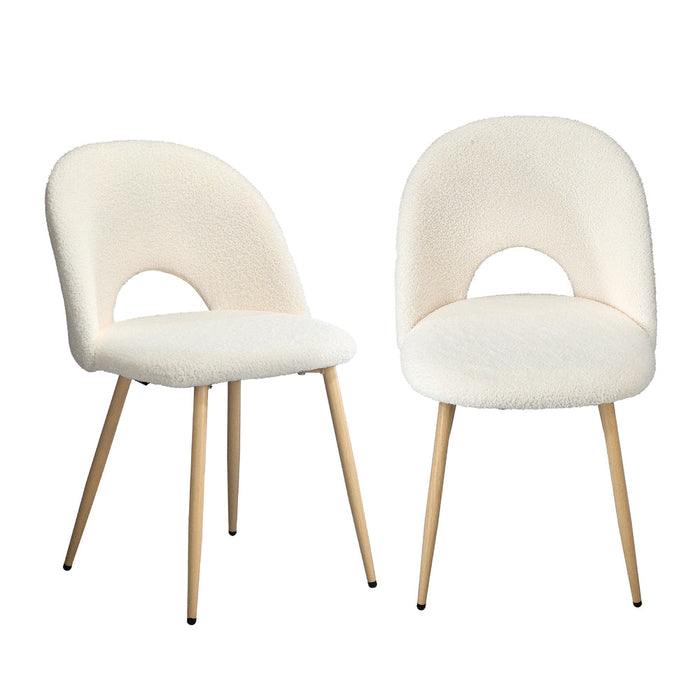 Set of Two Teddy Lilo Boucle Fabric Dining Chairs | Premium Boucle Fabric Dining Chair Set