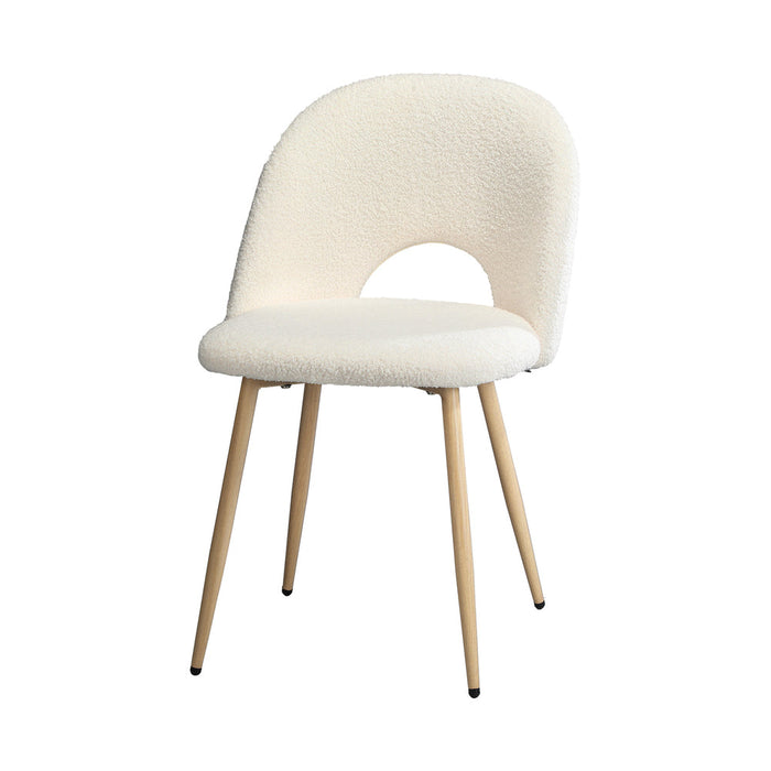 Set of Two Teddy Lilo Boucle Fabric Dining Chairs | Premium Boucle Fabric Dining Chair Set