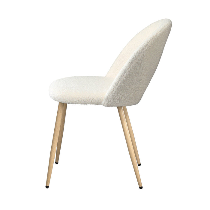 Set of Two Teddy Lilo Boucle Fabric Dining Chairs | Premium Boucle Fabric Dining Chair Set