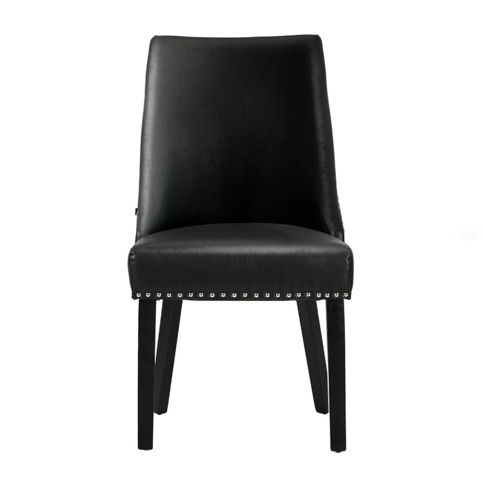 Set of Two Bordeaux Soft Padded Dining Chairs | Premium French Provincial Look Studded Dining Chairs