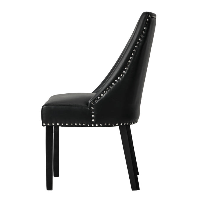 Set of Two Bordeaux Soft Padded Dining Chairs | Premium French Provincial Look Studded Dining Chairs