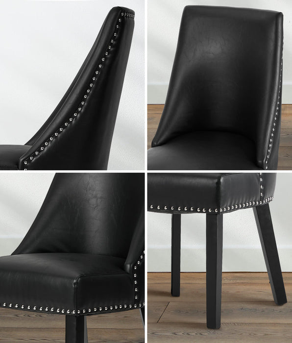 Set of Two Bordeaux Soft Padded Dining Chairs | Premium French Provincial Look Studded Dining Chairs