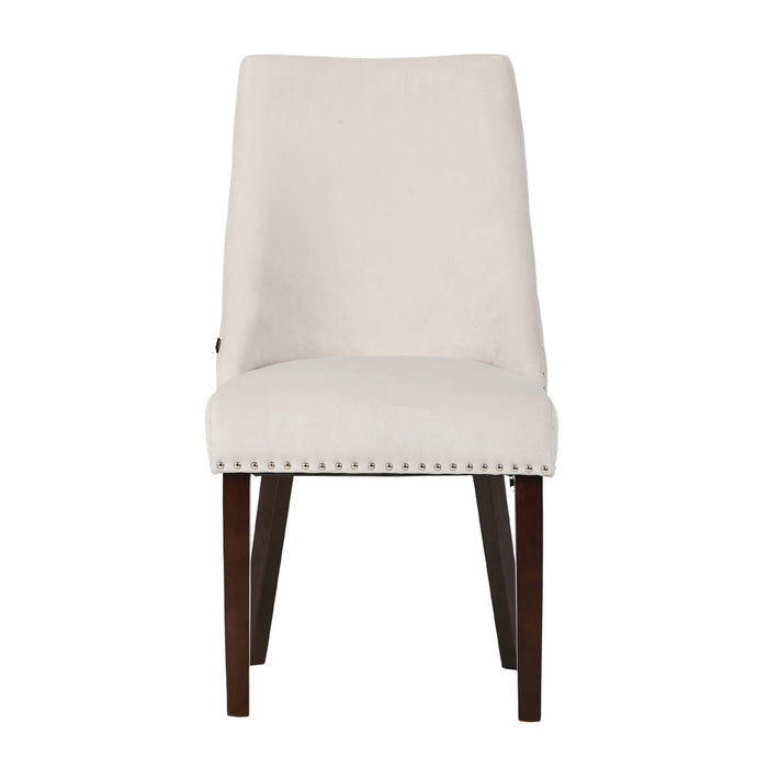Set of Two Bordeaux Soft Padded Dining Chairs | Premium French Provincial Look Studded Dining Chairs