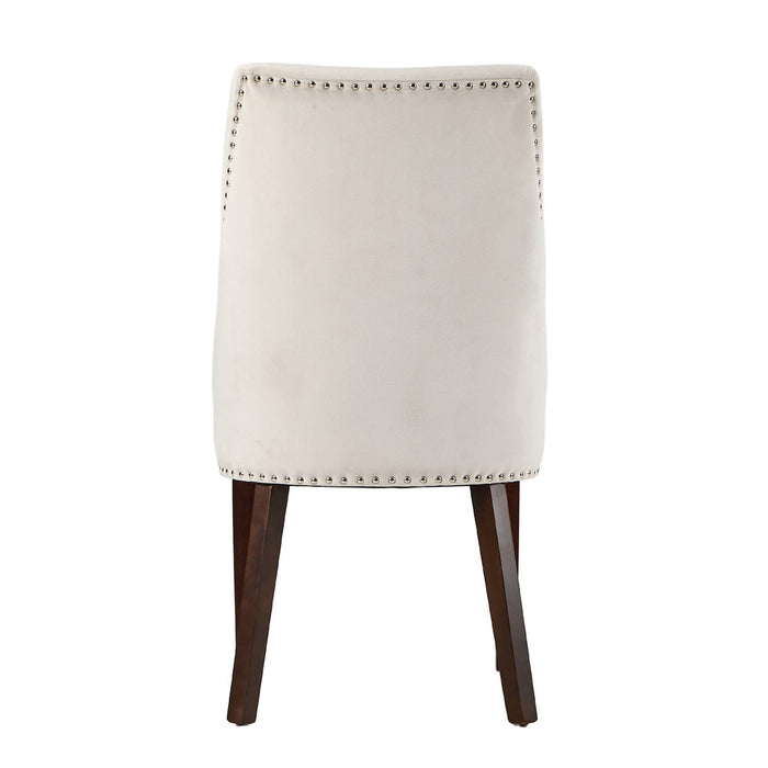 Set of Two Bordeaux Soft Padded Dining Chairs | Premium French Provincial Look Studded Dining Chairs