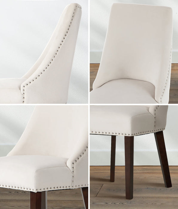Set of Two Bordeaux Soft Padded Dining Chairs | Premium French Provincial Look Studded Dining Chairs