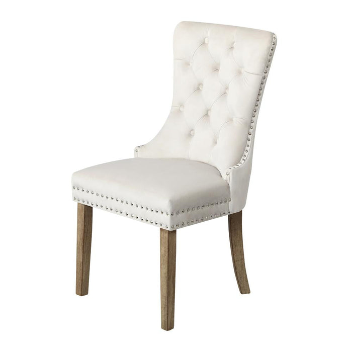 Set of Two Amelia Velet Soft Tufted Dining Chairs | French Provincial Plush Dining Chair Set