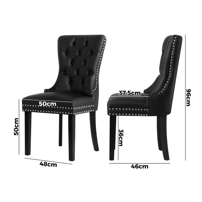 Set of Two Amelia Velet Soft Tufted Dining Chairs | French Provincial Plush Dining Chair Set