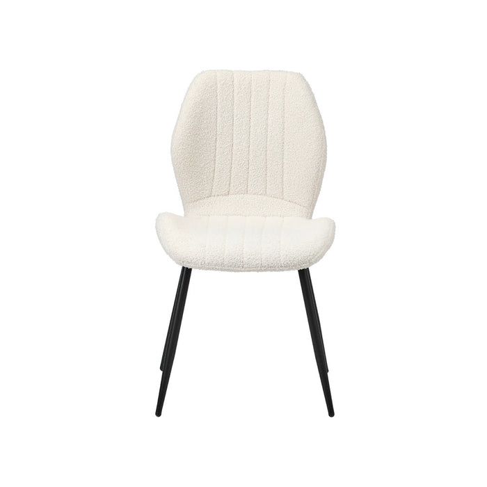 Set of Two Sierra Boucle Fabric Dining Chairs | Premium White Boucle Fabric Dining Chair Set
