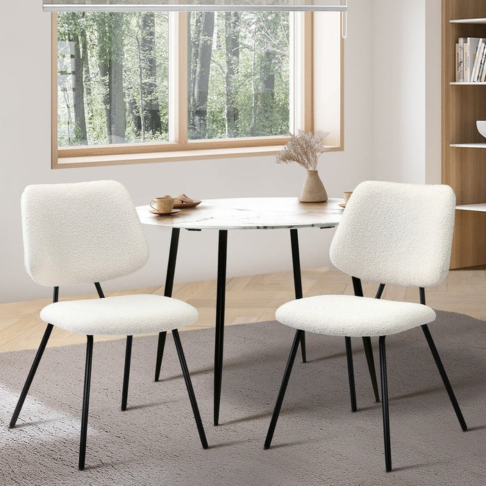 Set of Two Ferrara Fabric Dining Chairs | Premium Boucle or Fabric Dining Chair Set