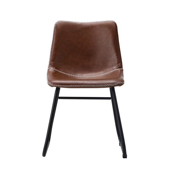 Set of 2 Sorrento PU Leather Soft Padded Dining Room Chairs | Slim PU Leather Modern Dining Chairs Set | 2 Colours