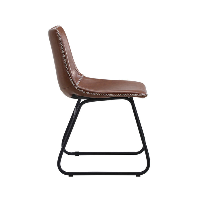 Set of 2 Sorrento PU Leather Soft Padded Dining Room Chairs | Slim PU Leather Modern Dining Chairs Set | 2 Colours