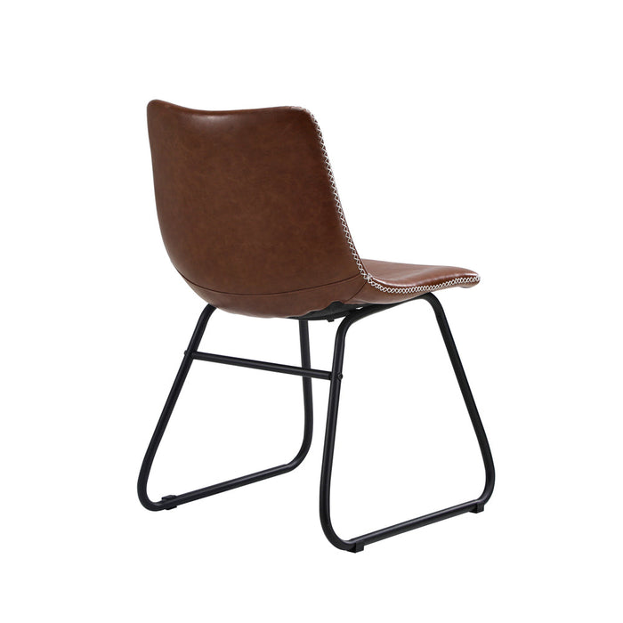 Set of 2 Sorrento PU Leather Soft Padded Dining Room Chairs | Slim PU Leather Modern Dining Chairs Set | 2 Colours