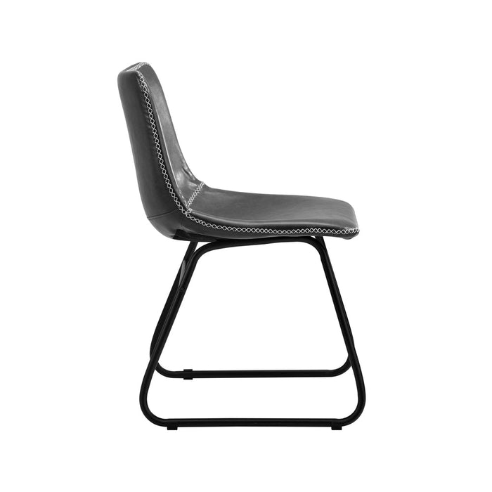 Set of 2 Sorrento PU Leather Soft Padded Dining Room Chairs | Slim PU Leather Modern Dining Chairs Set | 2 Colours