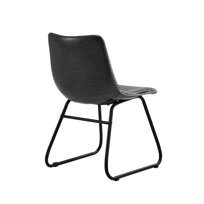 Set of 2 Sorrento PU Leather Soft Padded Dining Room Chairs | Slim PU Leather Modern Dining Chairs Set | 2 Colours