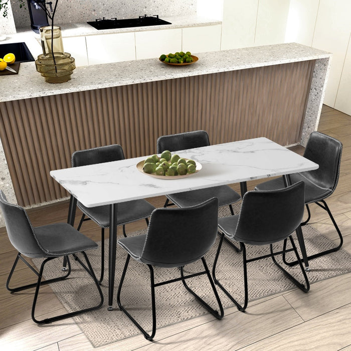Set of 2 Sorrento PU Leather Soft Padded Dining Room Chairs | Slim PU Leather Modern Dining Chairs Set | 2 Colours