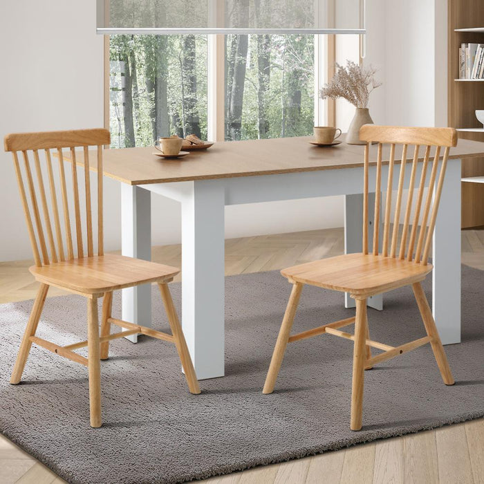 Set of Two Amolfo Designer Dining Chairs | Retro Style Wooden Variety Dining Chairs